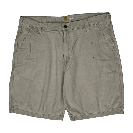 Relaxed Fit Carhartt Carpenter Shorts - 40W 9L Beige Cotton