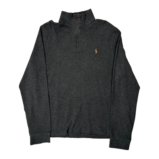 Vintage Polo By Ralph Lauren 1/4 Zip - Medium Grey Cotton