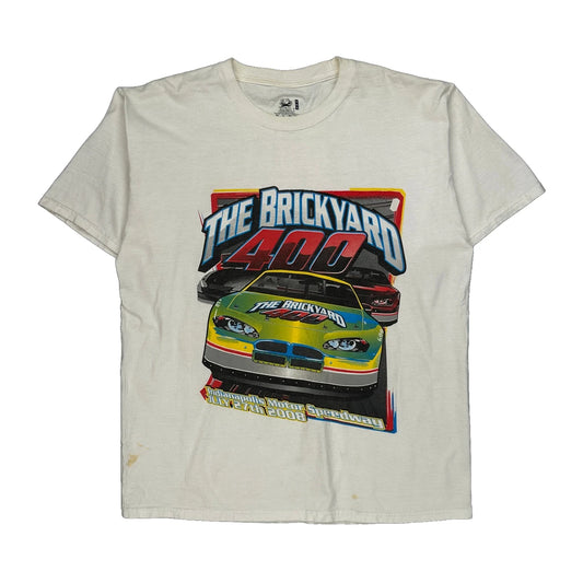 The Brickyard 400 Fruit Of The Loom Nascar T-Shirt - XL White Cotton