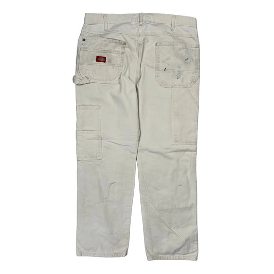 Painter'S Pants Dickies Double Knee Carpenter Trousers - 35W 30L White Cotton