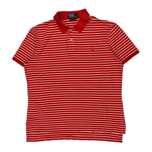 Polo By Ralph Lauren Striped Polo Shirt - Large Red Cotton