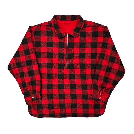 Vintage Marlboro Checked Flannel Shirt - XL Red Cotton