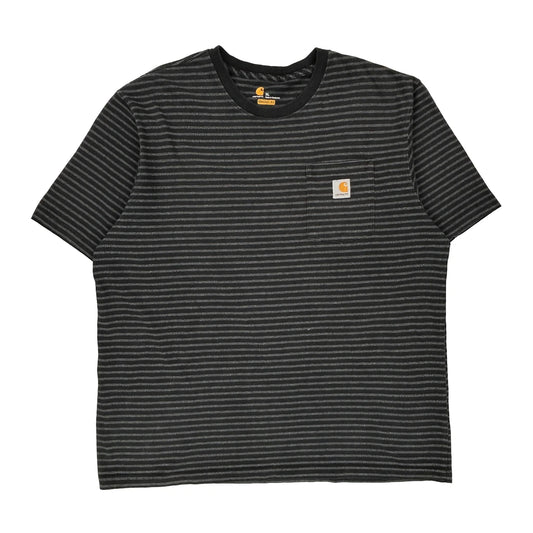 Carhartt Striped T-Shirt - XL Black Cotton