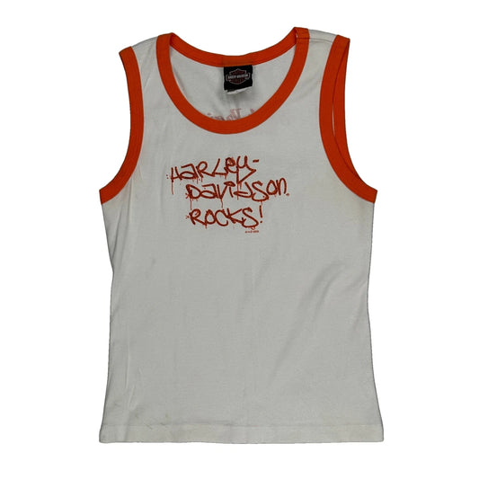 Sauk Prairie Harley Davidson Vest - Large White Cotton