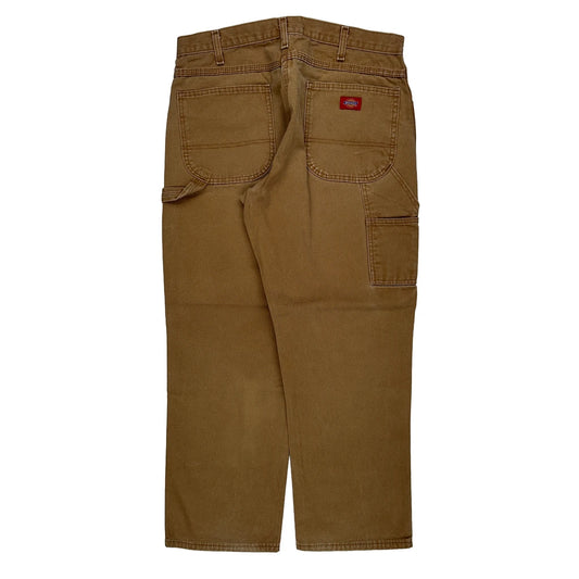Dickies Carpenter Trousers - 35W 29L Brown Cotton