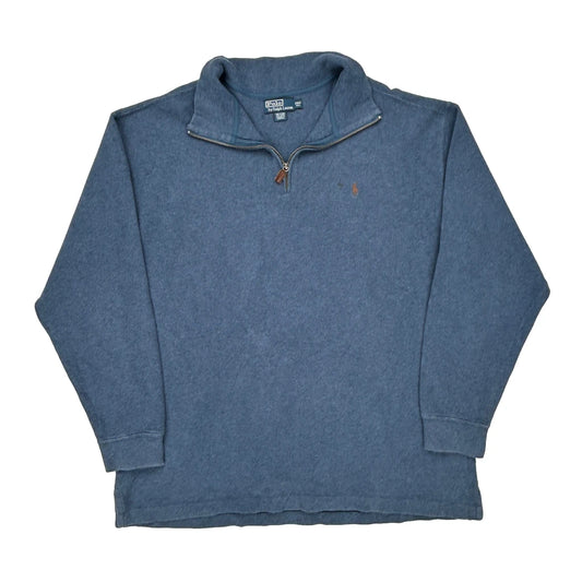 Polo By Ralph Lauren Tall 1/4 Zip - 2XL Blue Cotton