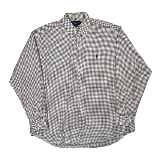 Blake Ralph Lauren Checked Shirt - XL Cream Cotton
