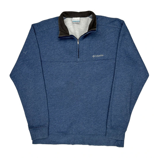 Vintage Columbia 1/4 Zip - Medium Blue Polyester