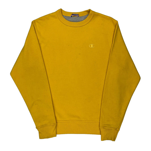 Authentic Athleticwear Champion Sweatshirt - Small Yellow Cotton Blend