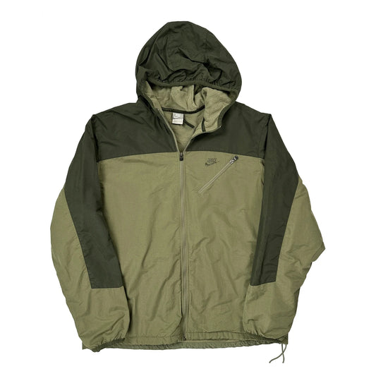Nike Windbreaker - 2XL Green Polyester