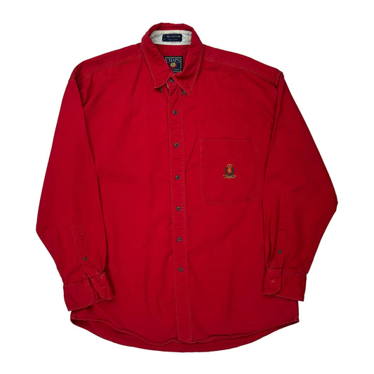 Embroidered Logo Chaps Ralph Lauren Shirt - Large Red Cotton