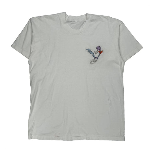 Road Runner Looney Tunes Cartoon T-Shirt - Large White Cotton