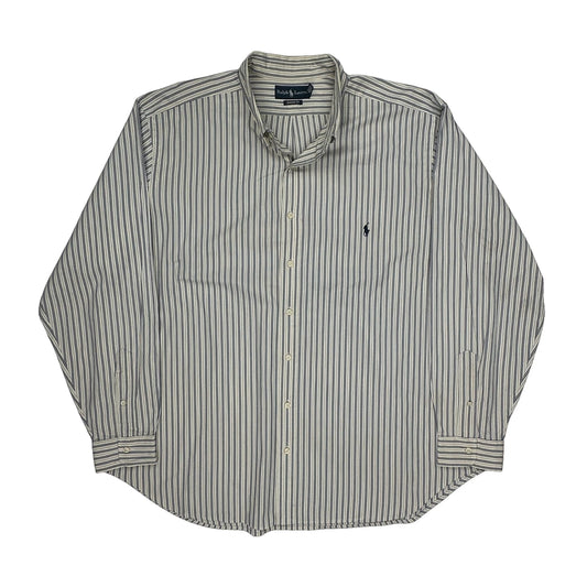 Ralph Lauren Striped Shirt - 2XL Blue Cotton
