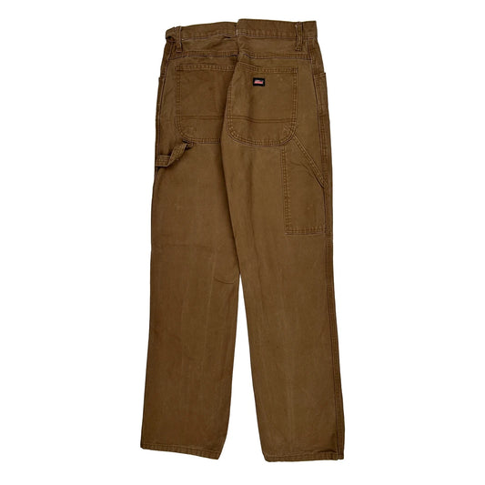 Dickies Carpenter Trousers - 30W 32L Brown Cotton