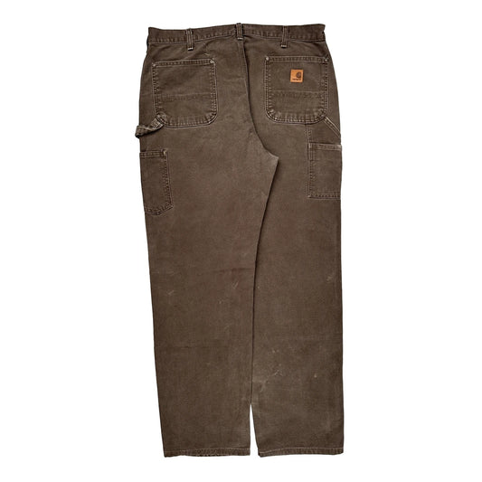 Carhartt Double Knee Carpenter Trousers - 38W 34L Brown Cotton