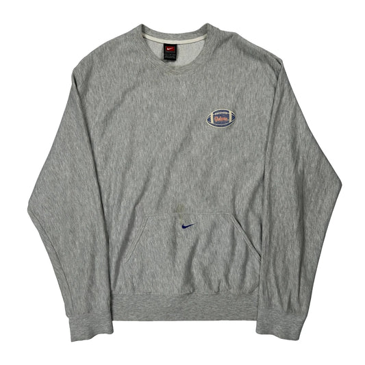 College Football Nike Football Sweatshirt - Large Grey Cotton