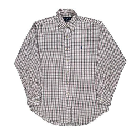 Ralph Lauren Checked Shirt - Medium White Cotton