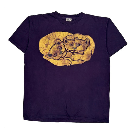 Oneita Single Stitch T-Shirt - XL Purple Cotton