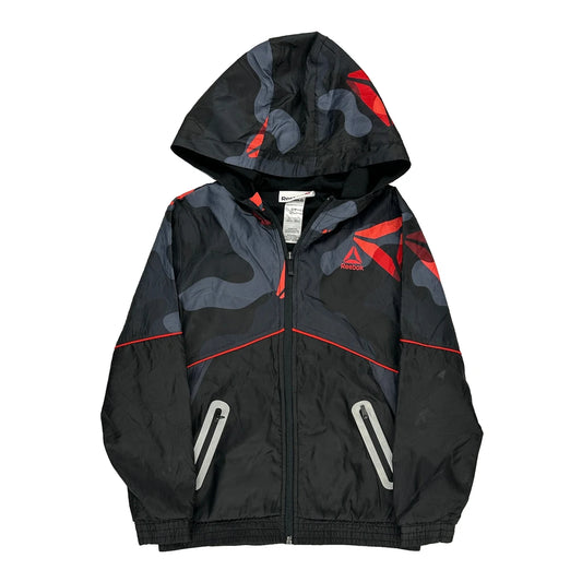 Age 6-7 Reebok Graphic Windbreaker - Small Black Polyester