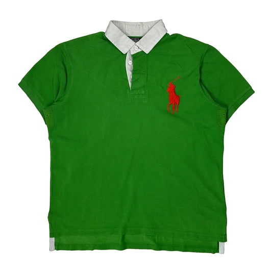 Vintage Polo By Ralph Lauren Rugby Shirt - XL Green Cotton