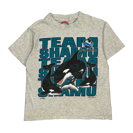 Seaworld Nutmeg Single Stitch T-Shirt - Medium Grey Cotton