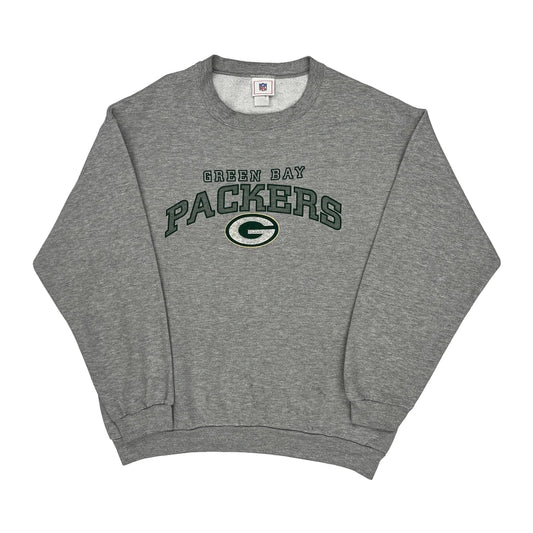 Green Bay Packers Nfl Sweatshirt - Large Grey Cotton