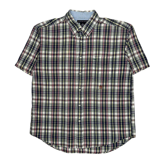 Tommy Hilfiger Short Sleeve Shirt - XL Multicoloured Cotton
