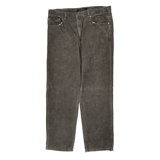 Calvin Klein Jeans Cord Trousers - 36W 30L Grey Cotton