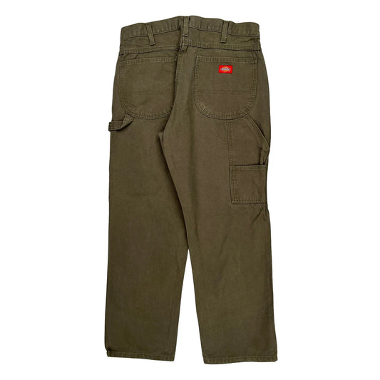 Dickies Carpenter Trousers - 33W 30L Khaki Cotton