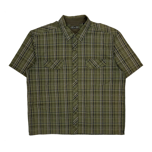 Vintage Rei Checked Short Sleeve Shirt - XL Green Cotton