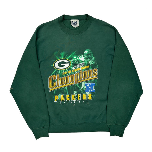 Green Bay Packers Lee Sport Football Sweatshirt - 2XL Green Cotton