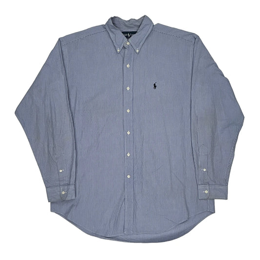 Blake Ralph Lauren Striped Shirt - Large Blue Cotton