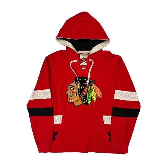 Chicago Blackhawks Ccm Nhl Hoodie - Large Red Cotton
