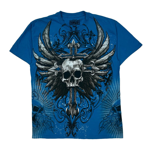Elite Graphic T-Shirt - Medium Blue Cotton