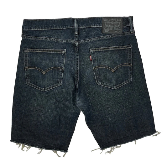 Levis Denim Shorts - 32W 11L Dark Wash Cotton