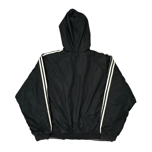 Vintage Adidas Striped Jacket - XL Black Polyester