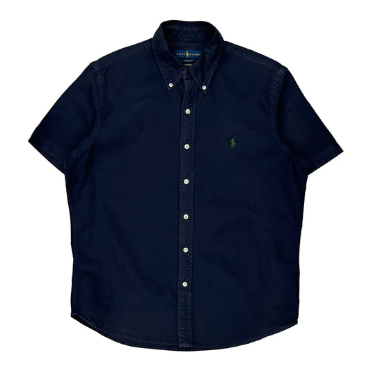 Rl Untucked Fit Ralph Lauren Short Sleeve Shirt - Medium Navy Cotton