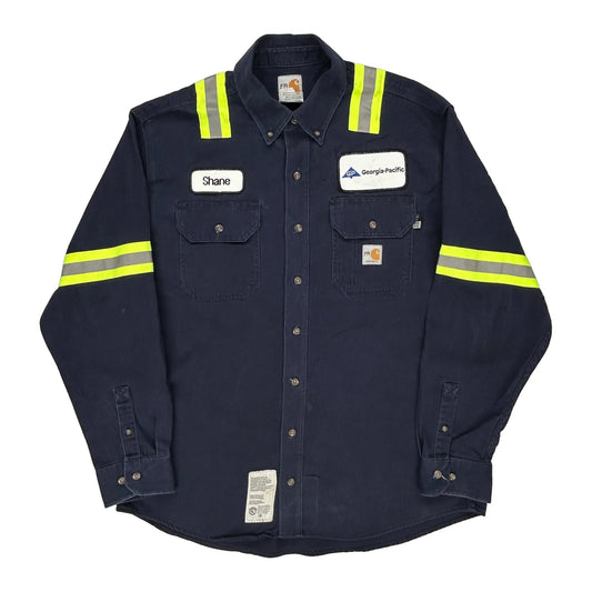 Georgia-Pacific Carhartt Shirt - Large Navy Cotton