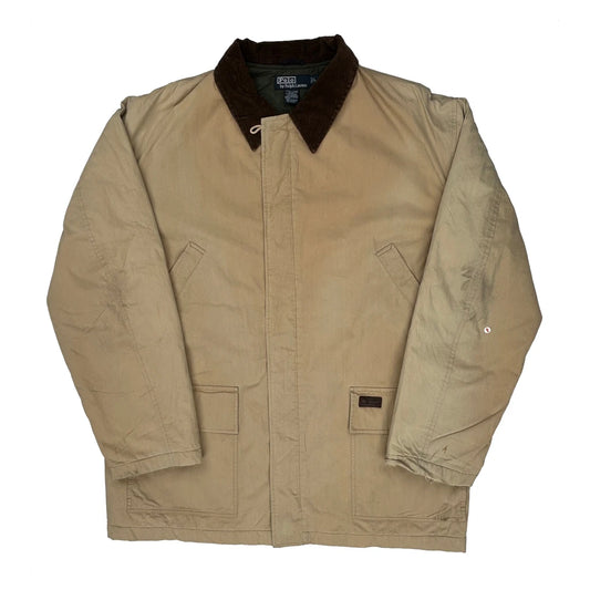 Vintage Polo By Ralph Lauren Barn Coat Jacket - Large Beige Cotton