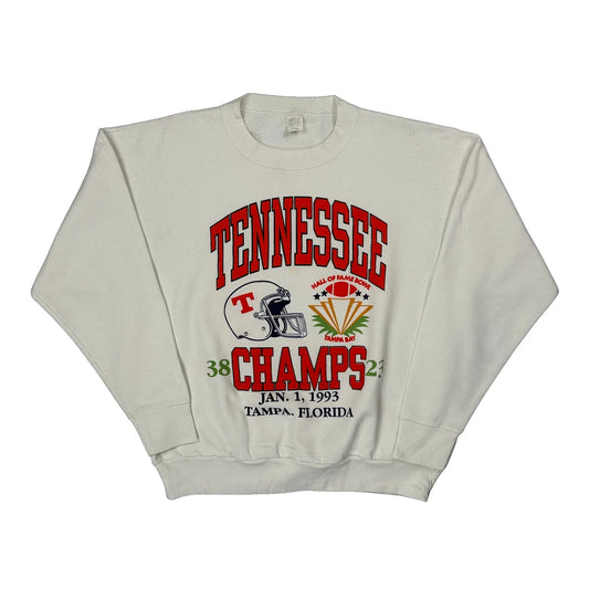 Made In USA Unbranded Tennessee Champs Sweatshirt - XL White Cotton Blend