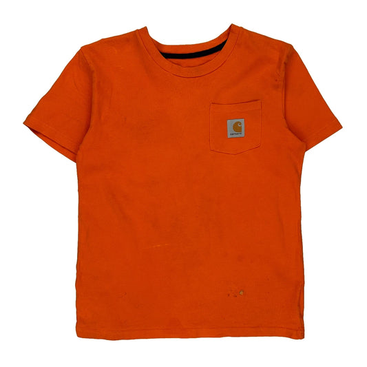 Age 10-12 Carhartt T-Shirt - Medium Orange Cotton