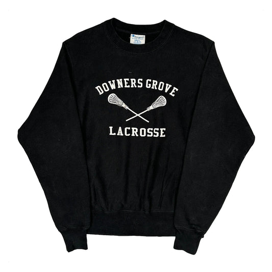 Reverse Weave Champion Downers Grove Lacrosse Sweatshirt - Small Black Cotton