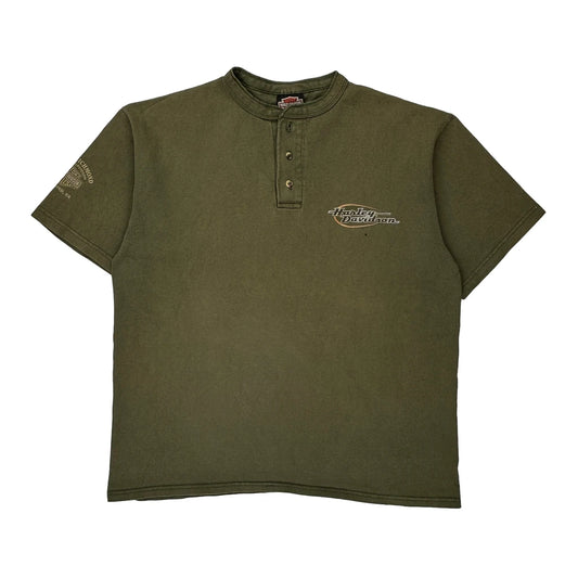 Motorcycles Harley Davidson Graphic T-Shirt - Large Green Cotton