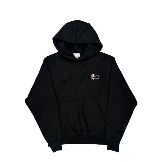 Reverse Weave Champion Graphic Hoodie - Medium Black Cotton
