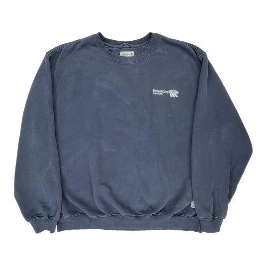 Carhartt Sweatshirt - 2XL Blue Cotton Blend