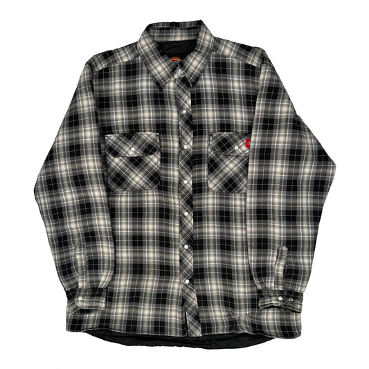 Dickies Checked Overshirt - Large Black Cotton