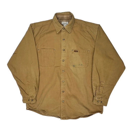 Carhartt Tall Shirt - Large Brown Cotton