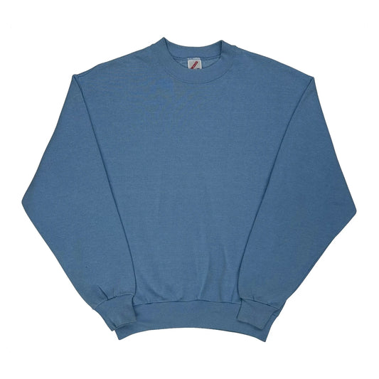 90S Blank Jerzees Sweatshirt - Medium Blue Cotton