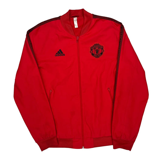 Manchester United Adidas Track Jacket - Medium Red Polyester