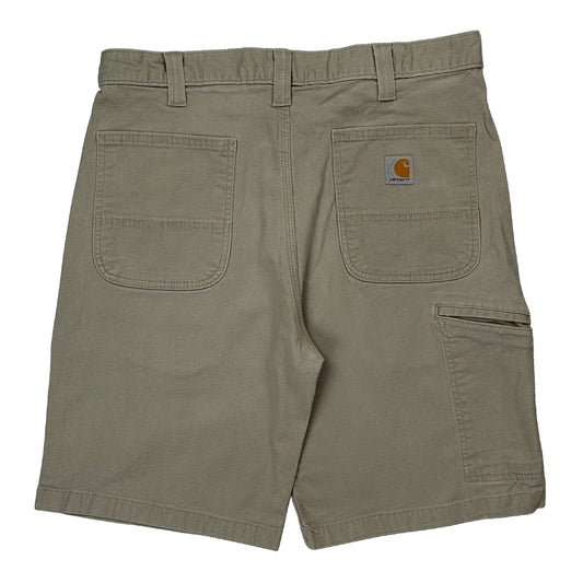 Carhartt Carpenter Shorts - 34W 10L Khaki Cotton Blend